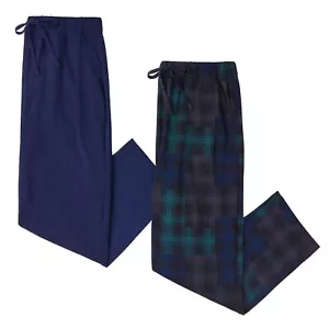 Cuddl Duds French Terry Sleep Pajama Pants Mens Medium Plaid/Blue Set of 2 NWT - Picture 1 of 4