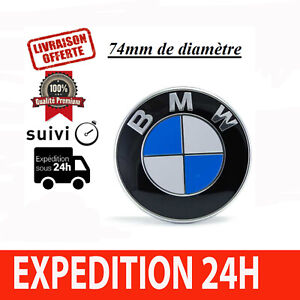 Logo BMW 74mm COFFRE Emblème E46 E90 E36 INSIGNE BADGE EMBLEME
