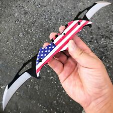  DARK KNIGHT ASSISTED OPEN SPRING DUAL BLADE BATMAN USA FLAG FOLDING POCKET KNIFE