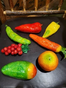 7 Vintage Decoupage lot of fruit and vegetables decorative collectable cool - Picture 1 of 8