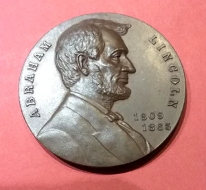 (Pgasteelers1) Lincoln Centennial Medaille von C. K. Warner-Cunningham 11-490 Cu🌠 - Bild 1 von 4