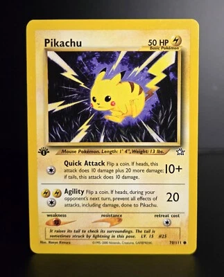 Pokémon TCG - PIKACHU - 1ST EDITION - 70/111 - NEO GENESIS (2000) - WOTC - MP - Image 1 of 4