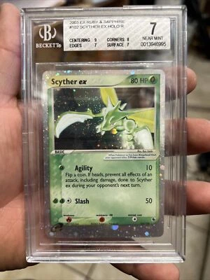 Pokemon EX Ruby & Sapphire Scyther ex Holo 102/109 BGS 7 Near Vintage RARE - Image 1 of 2