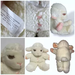 Peluche vintage 1987 côtelette d'agneau corps entier marionnette à main Shari Lewis ivoire et rose 14" mignon - Photo 1/9