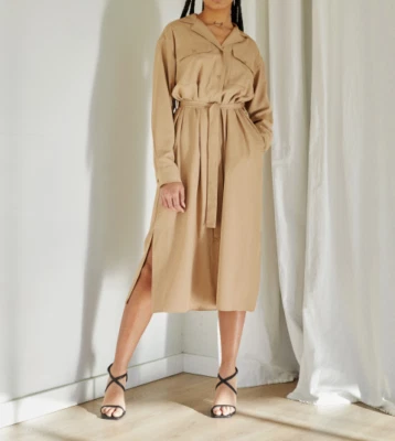 Uniqlo Women UV Protection Long Sleeve Shirt Dress Light Outer Layer Beige M NWT - Image 1 of 4
