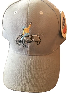 Cowboy Riding A Bucking Horse City Hunter Mens Baseball Cap Denim NOS Tags GRAY - Picture 1 of 5