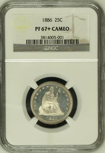 1886 NGC PR67+ CAMEO 5,000 Minted + 886 Proof = Lowest 25c ✅ PLUS Seated Quarter - Picture 1 of 3