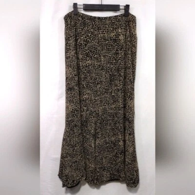 Falda De Colección Cynthia Howie 100% Seda Para Mujer 12 Negra Tostada Boho Retro Años 90 Y2K Foto 1 de 4