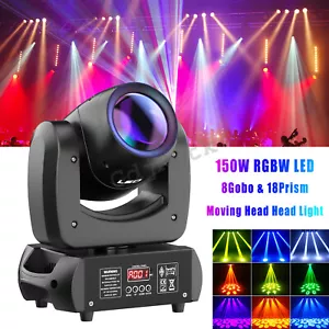 150W 18 Prism Gobo LED Beam Moving Head Light RGBW DMX Stage DJ Disco Spot Light - Picture 1 of 33