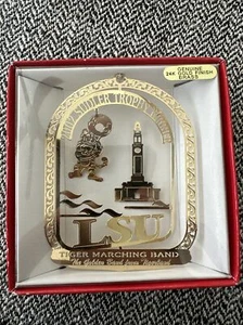 2002 LSU Tiger Marching Band 24k Plated Gold Sudler Trophy Winner Ornament NIB - Bild 1 von 2