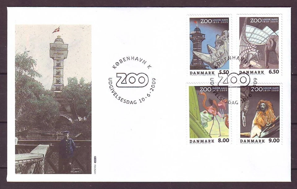 q8571/ Denmark Elephant Monkey Rhinoceros Frog FDC Cover 2009 - Image 1 of 1