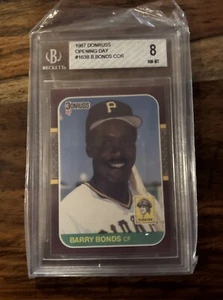 1987 Donruss Opening Day - Barry Bonds Pictured #163 Barry Bonds BGS 8 - Picture 1 of 2