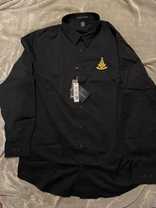 XL Black Past Master Button Down Dress Shirt Long Sleeve Wicking Stretch NEW! - Picture 1 of 3