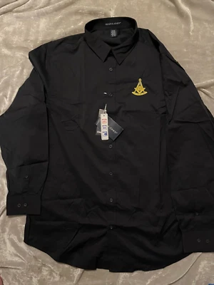 XL Black Past Master Button Down Dress Shirt Long Sleeve Wicking Stretch NEW! - Image 1 of 3