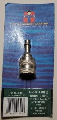  Tempo Suzuki 467LSF Connector 5/16" Barb F Chrome Brass - Image 1 of 3