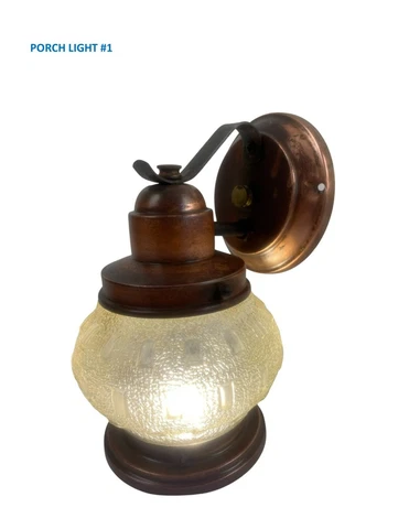 Vintage c1930s Copper Exterior Jelly Jar Porch Light Sconce Restored Cover