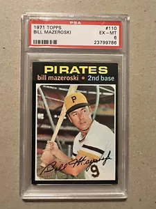 Bill Mazeroski 1971 Topps #110 PSA 6 ex-como nuevo Pittsburgh Pirates Hof - Imagen 1 de 2