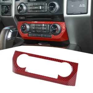 Central Control Air Conditioner Panel Trim Cover For Ford F150 2015+ Red Carbon - Picture 1 of 7