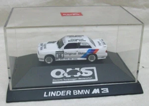MINT "Linder BMW M3 #16" 1:87 Die Cast Car (Herpa) in Display Case - Picture 1 of 2