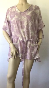 NEW TAHARI Women's Purple & White Floral Swim Cover Up (One Size Fits Most) - Picture 1 of 10