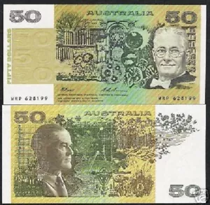 AUSTRALIA 50 DOLLARS P47 I 1994 SATELLITE RAT DOG AUNC FRASER / EVANS RARE NOTE - Picture 1 of 1