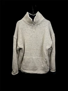 Suéter de pescador The Woollen Store irlandés de lana forrado con media cremallera XL - Imagen 1 de 9