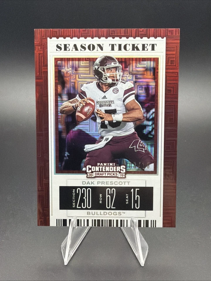 2019 Panini Contenders Draft Picks Season Ticket Dak Prescott /10 Cowboys - Image 1 of 4
