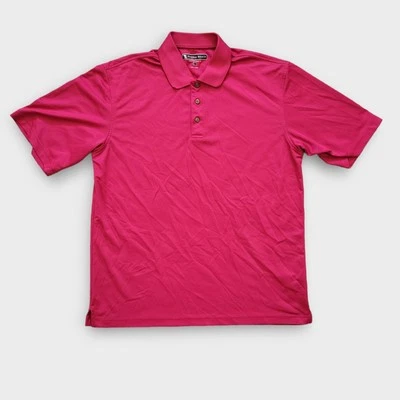 Pebble Beach Performance Dark Pink Magenta Golf Short Sleeve Polo Men Sz L - Image 1 of 4