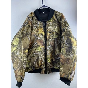 WFS Camo Gear Sz L Quilted LS Pockets Inside & Out Full Zip Burly Camo Tan Coat - Picture 1 of 9