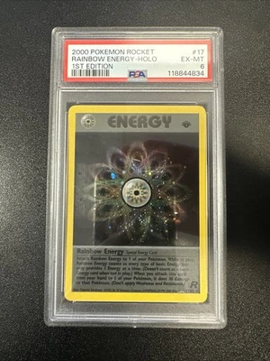 Rainbow Energy 17/82 Team Rocket Holo 1st edition PSA 6 JL - Image 1 of 2