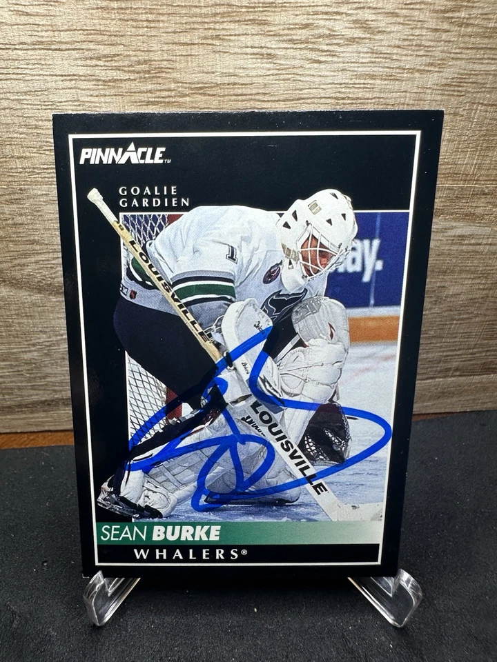 1992-93 Pinnacle Sean Burke #295 In-Person ON-CARD AUTO - Image 1 of 2