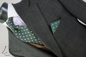 Faconnable Italy charcoal black bold window pane check sport coat 44 R - Picture 1 of 11