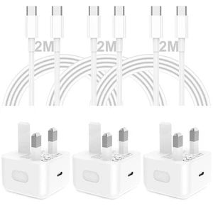 Per Samsung USB C Caricabatteria Spina e Cavo 2M Ricarica Rapida Tipo C Piombo - Confezione da 3 - Foto 1 di 7