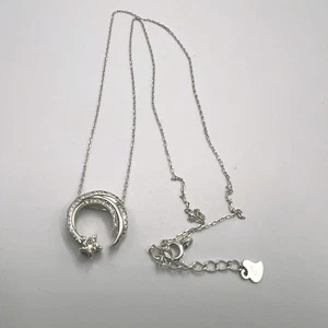 Seltener Vintage antiker Halbmond Anhänger 925 Sterling Silber Damenschmuck - Bild 1 von 10