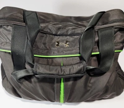 Under Armour Gym Duffle Bag Gray Green Multi Pocket Nylon 19x14x8 W/2 Extra Bags - Imagem 1 de 4