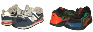 2 Paar Jungen New Balance 574 blau Wildleder Puma Multi Excursion Turnschuhe Schuhe 10-10,5 - Bild 1 von 13