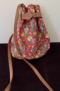 Kenzo Schultertasche mit Kordelzug Rot Mehrfarbig Vintage PVC Leder. ZZ575 - Bild 1 von 6