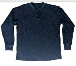 LL Bean zweilagiges River Drivers Henley Hemd WOLLMISCHUNG blau L/S Herren Größe 2XLT - Bild 1 von 3