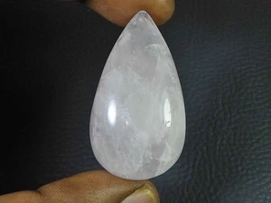 23X42X11MM Natural Pink Rose Quartz Pear Healing Crystal Cabochon Gemstone U629 - Bild 1 von 9