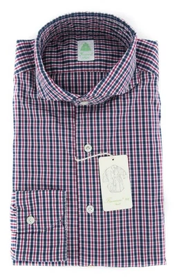 Finamore Napoli Navy Blue Shirt - Extra Slim - S/S - (26SEN01166102) - Image 1 of 4