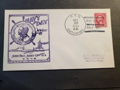 Submarine USS CUTTLEFISH SS-171 Naval Cover 1934 NAVY DAY Cachet - Image 1 of 2