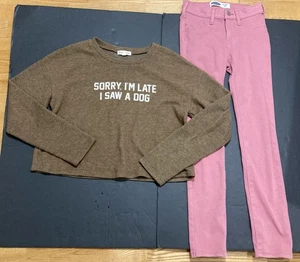 Conjunto Moa Moa y Old Navy para Niña Talla 10 - "Perro..." Suéter con Jeggings Usado en Excelente Condición - Imagen 1 de 7