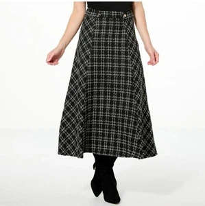 Falda midi C Wonder de Christian Siriano Tweed Línea A Talla 20W Dark Academia  - Imagen 1 de 11