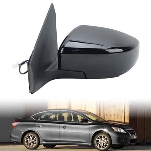 Black Left Passenger Manual Fold Wing Mirror 3Wires For Nissan Sentra 2013-2019 - Picture 1 of 19