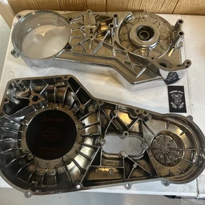 HARLEY DAVIDSON CHROME INNER OUTER PRIMARY COVER 60506-99 TWIN CAM SOFTAIL DYNA - Picture 1 of 12