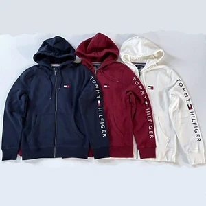 NWT Tommy Hilfiger Men's Fleece Big Embroidered Logo Full Zip Hoodie All Sizes - Picture 1 of 36