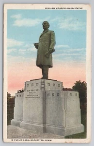 Statue von William Worrell Mayo in Rochester Minnesota MN um 1922 Postkarte - Bild 1 von 2