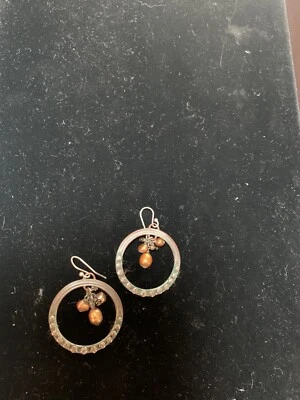 Pendientes Silpada de plata de ley, latón y perlas de bronce W1897 Foto 1 de 3