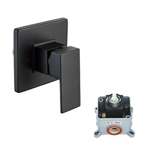 Black Shower Valve Wall Mounted Bathroom Control Mixer Valve Kit Single-Handle - Picture 1 of 11