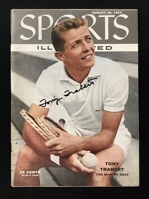 Tony Trabert Signed Sports Illustrated 8/29/55 No Label Tennis US Open Auto JSA - Image 1 of 4